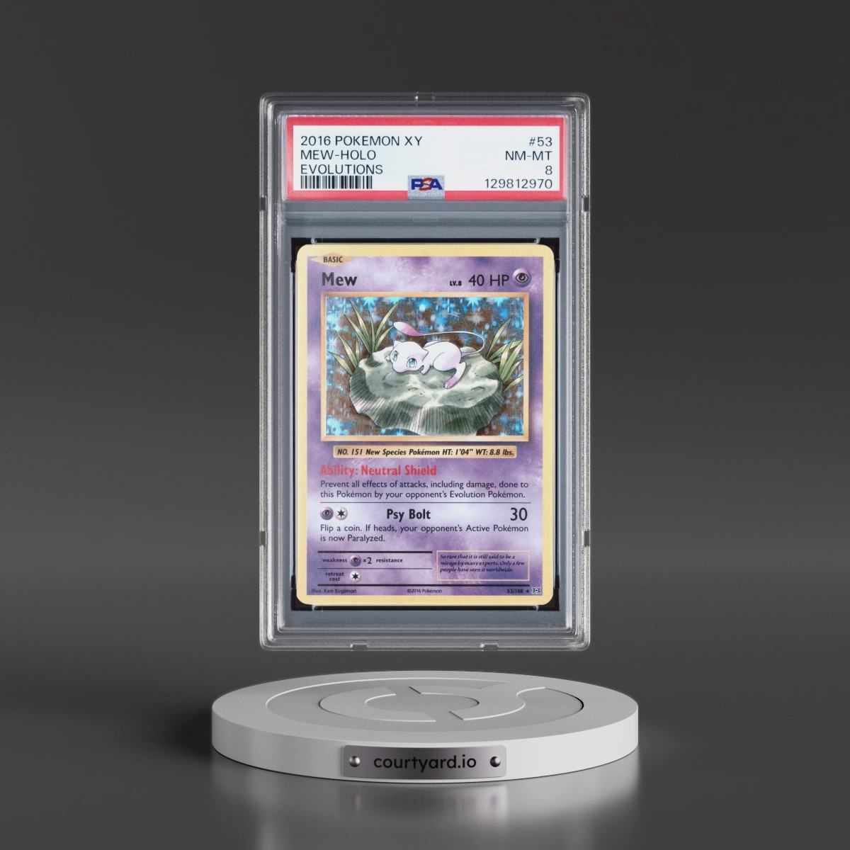 2016 Pokémon XY Evolutions Mew - Holo #53 PSA 8