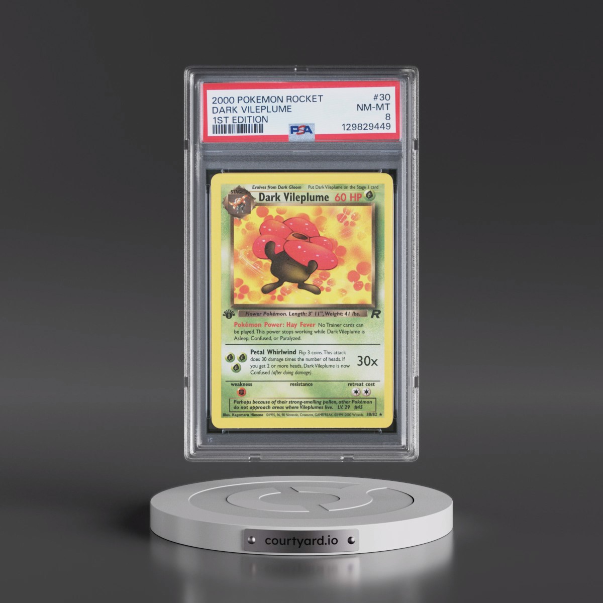 2000 Pokémon Rocket #30 Dark Vileplume - 1st Edition (PSA 8 NM-MT)