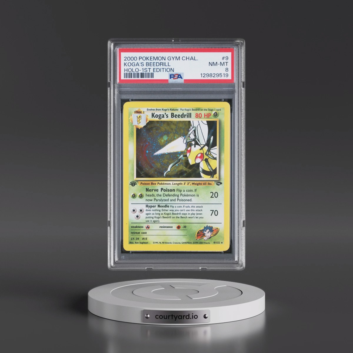 2000 Pokémon Gym Challenge #9 Koga's Beedrill - 1st Edition Holo (PSA 8 NM-MT)