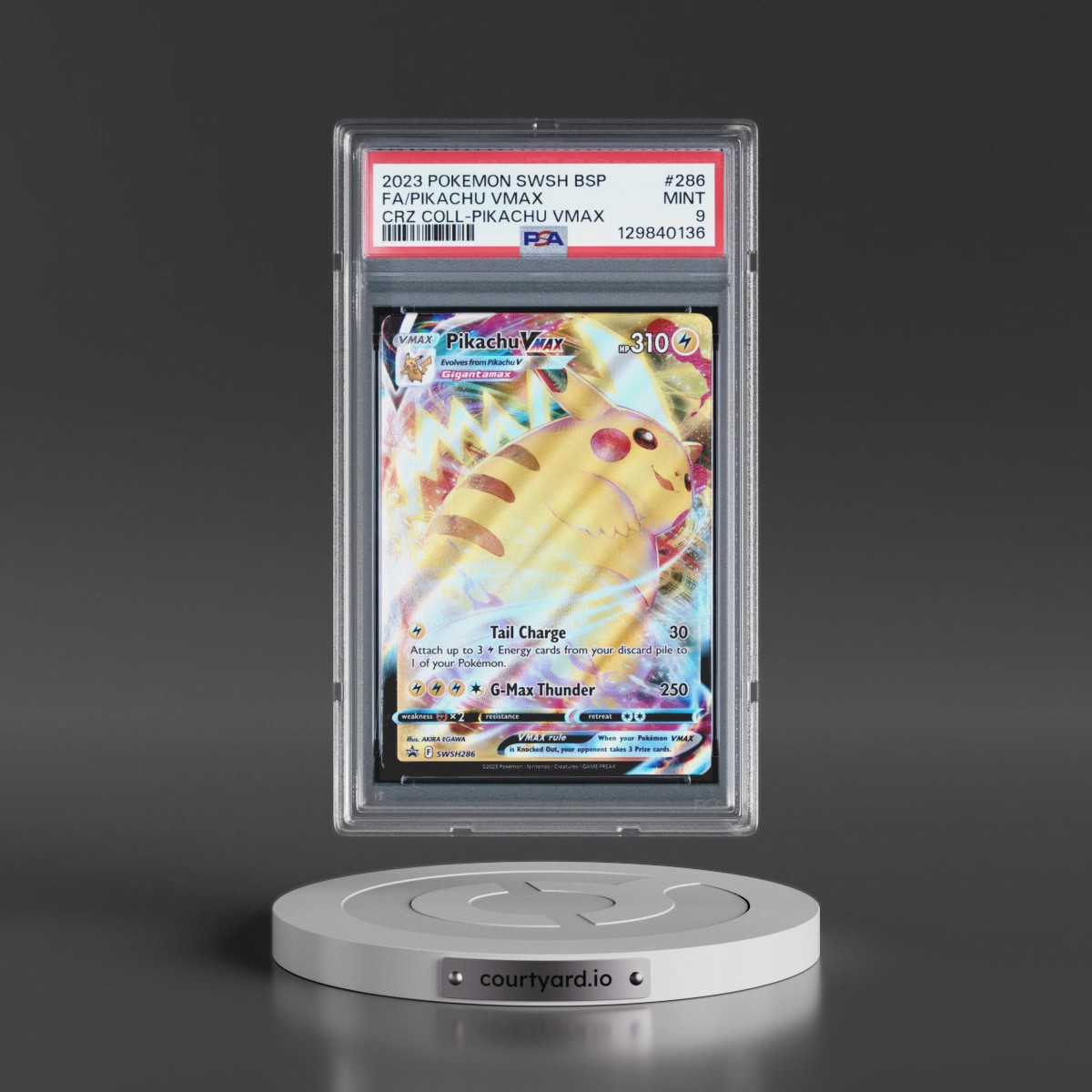 2023 Pokémon Swsh Black Star Promo #286 Pikachu Vmax - Full Art Crown Zenith Collections-Pikachu Vmax (PSA 9 MINT)