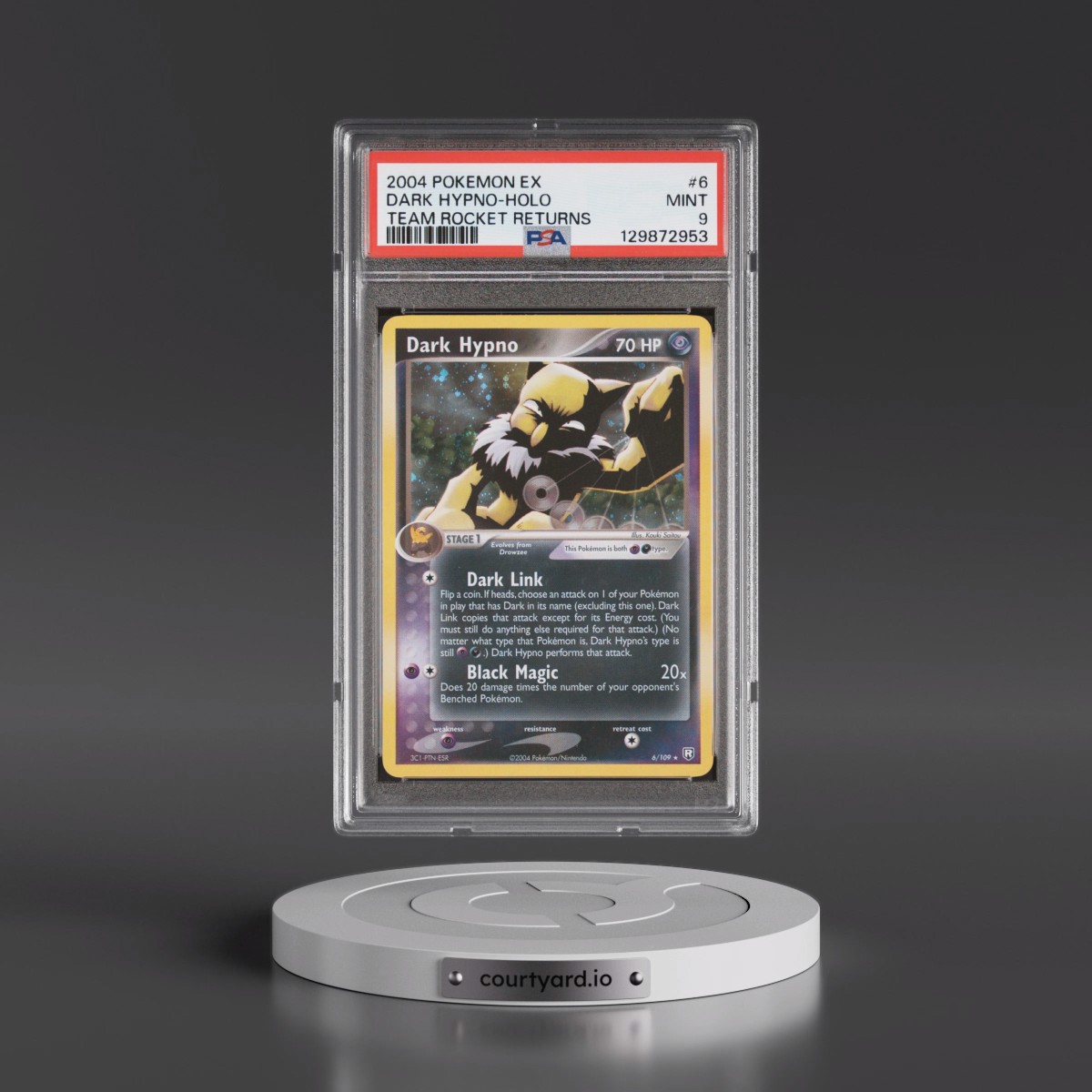 2004 Pokémon EX Team Rocket Returns #6 Dark Hypno - Holo (PSA 9 MINT)