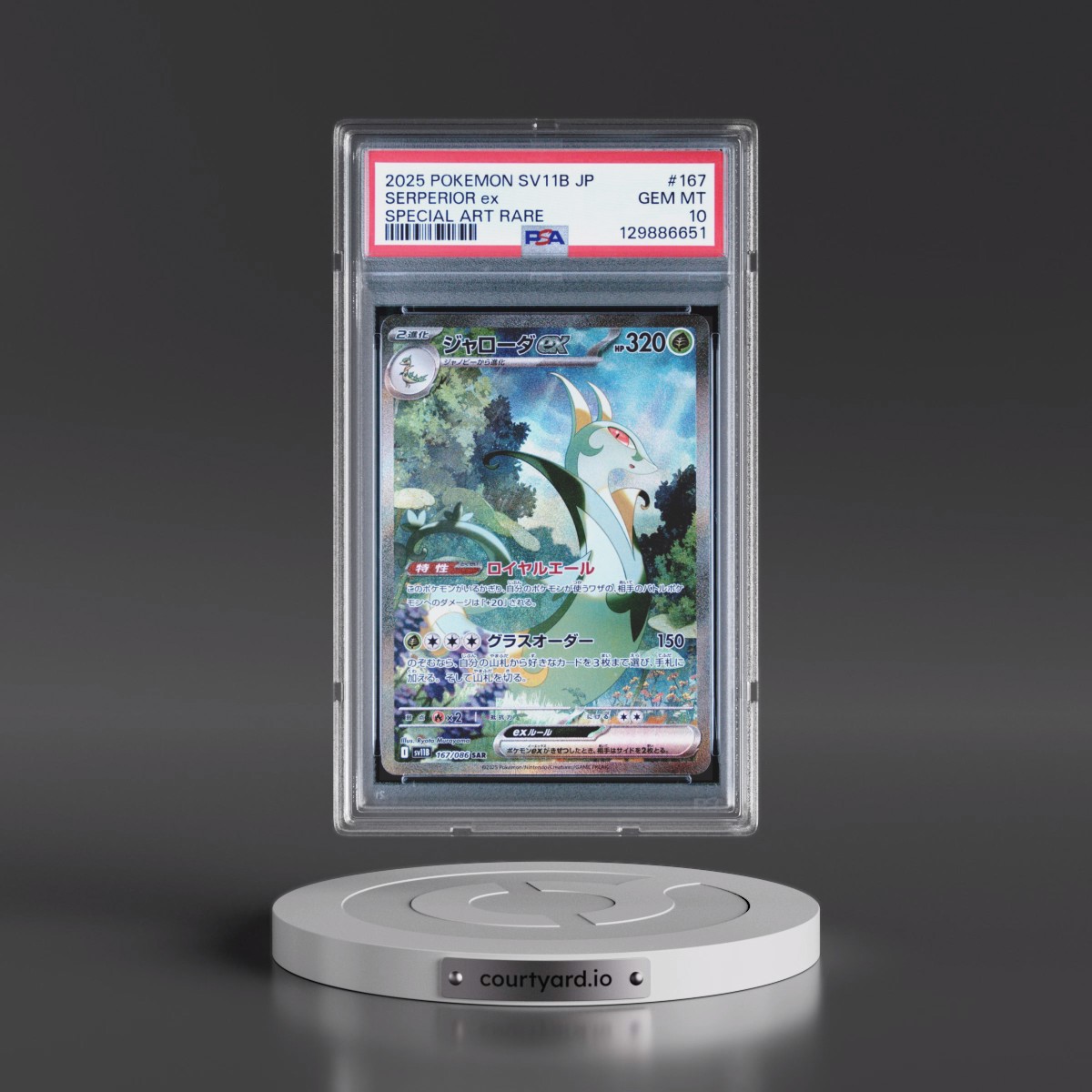 2025 Pokémon Sv11b-Black Bolt #167 Serperior EX - Holo Special Art Rare (PSA 10 GEM MINT)