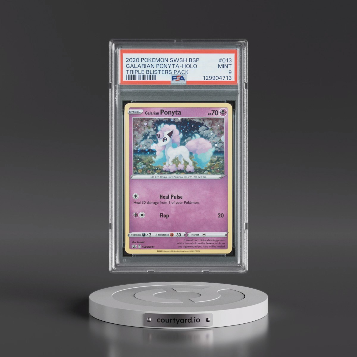 2020 Pokémon Swsh Black Star Promo #013 Galarian Ponyta - Holo Triple Blisters Pack (PSA 9 MINT)