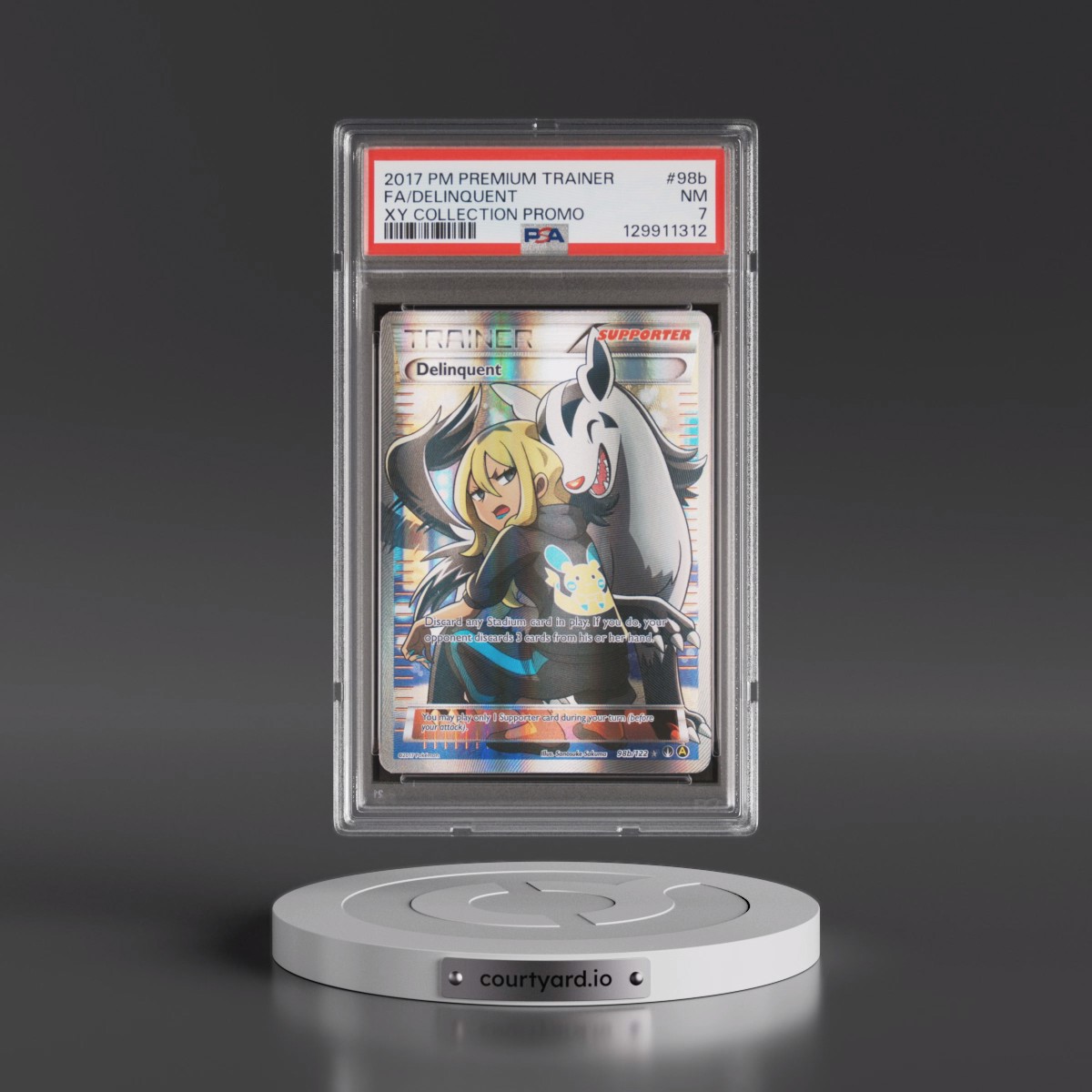 2017 Pokémon Premium Trainer XY Collection Promo #98b Delinquent - Full Art (PSA 7 NM)