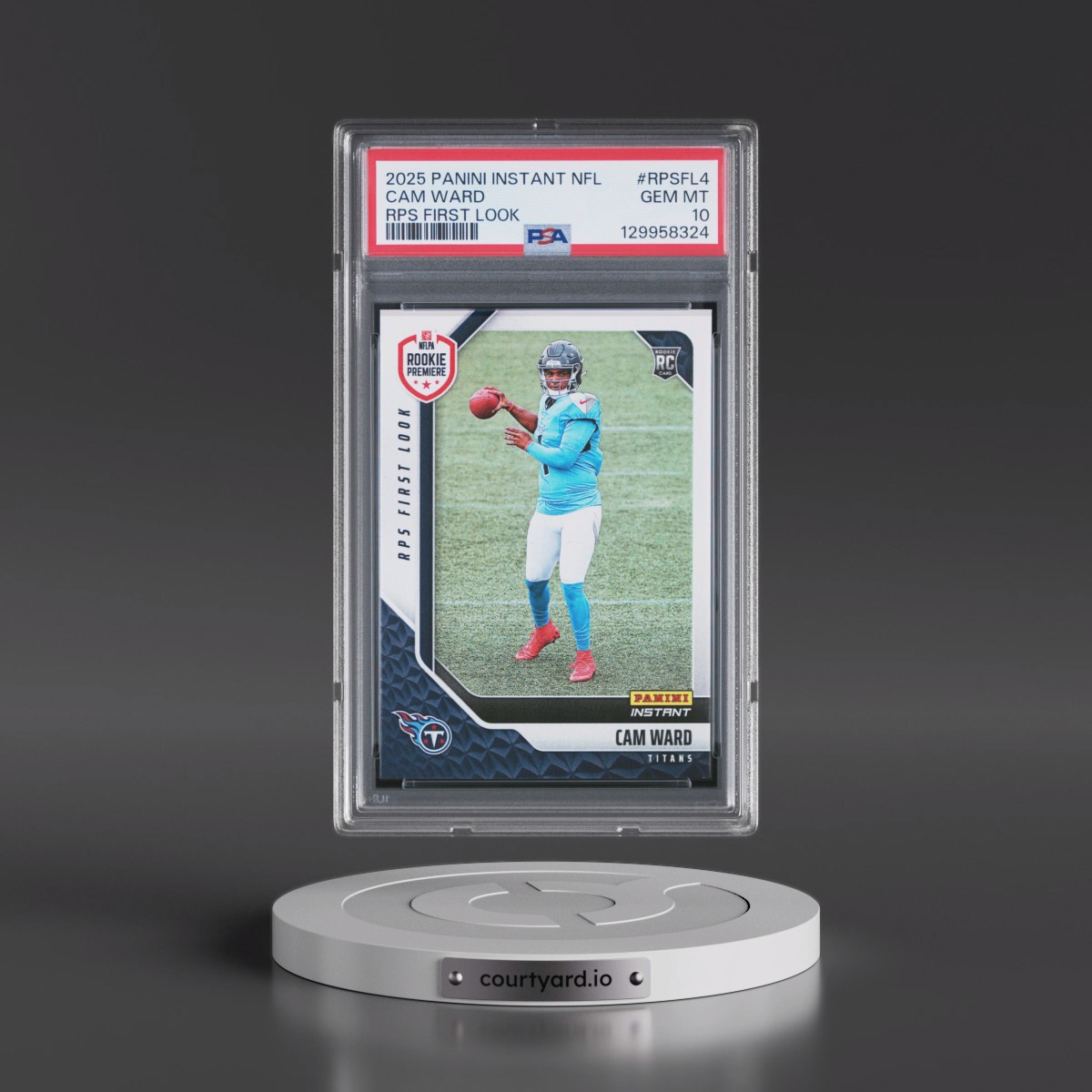 2025 Panini Instant NFL Rps First Look #RPSFL4 Cam Ward (PSA 10 GEM MINT)
