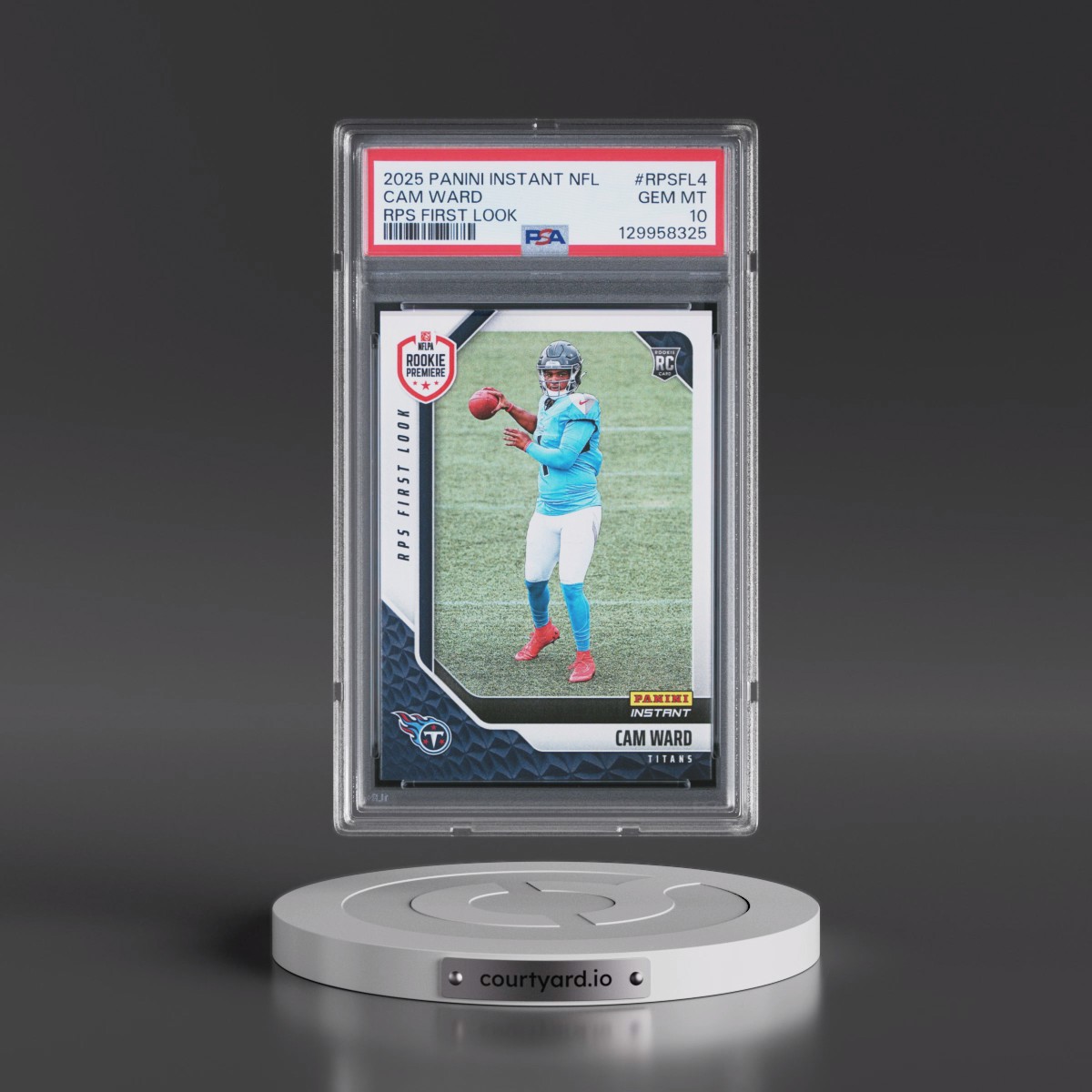 2025 Panini Instant NFL Rps First Look #RPSFL4 Cam Ward (PSA 10 GEM MINT)