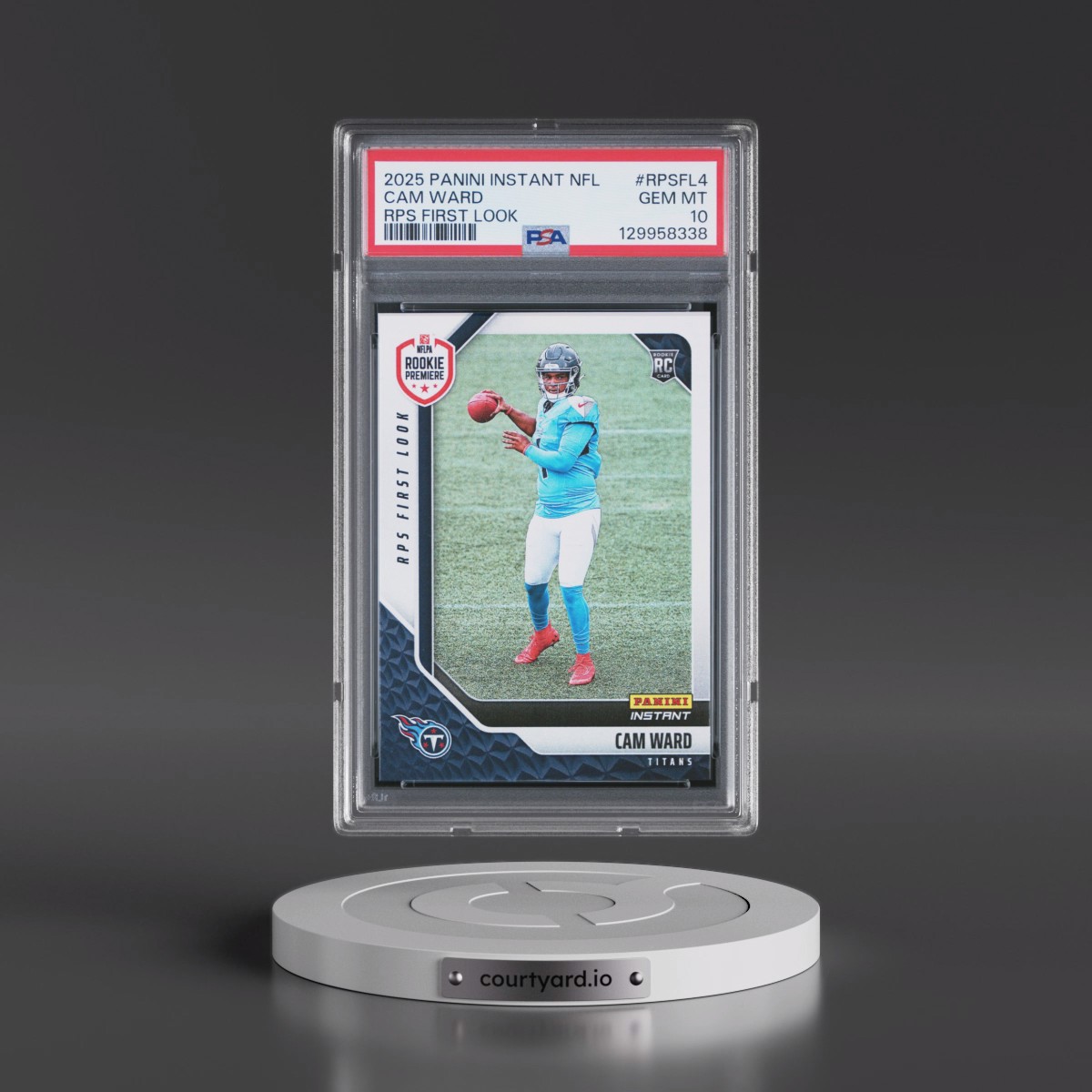 2025 Panini Instant NFL Rps First Look #RPSFL4 Cam Ward (PSA 10 GEM MINT)
