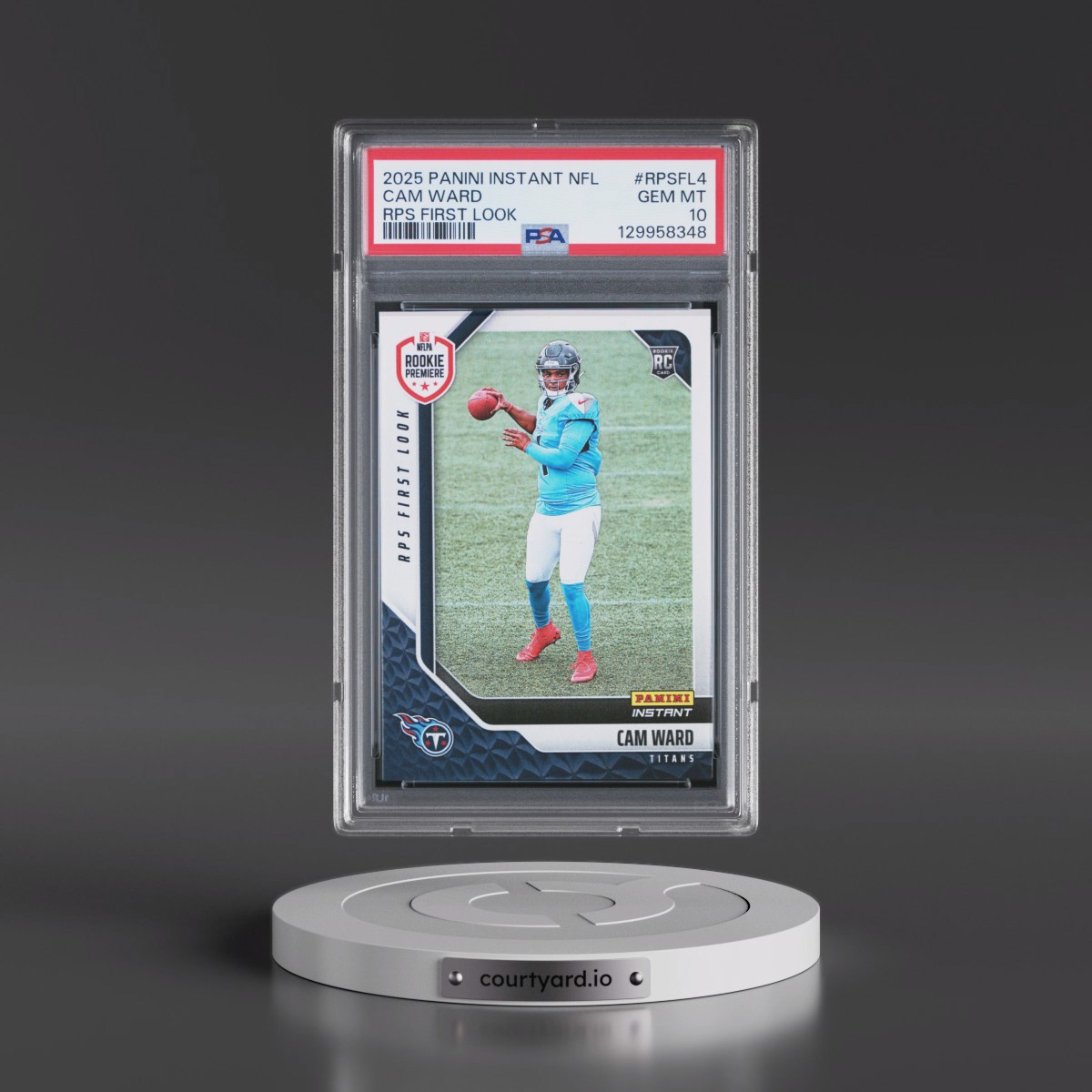 2025 Panini Instant NFL Rps First Look #RPSFL4 Cam Ward (PSA 10 GEM MINT)