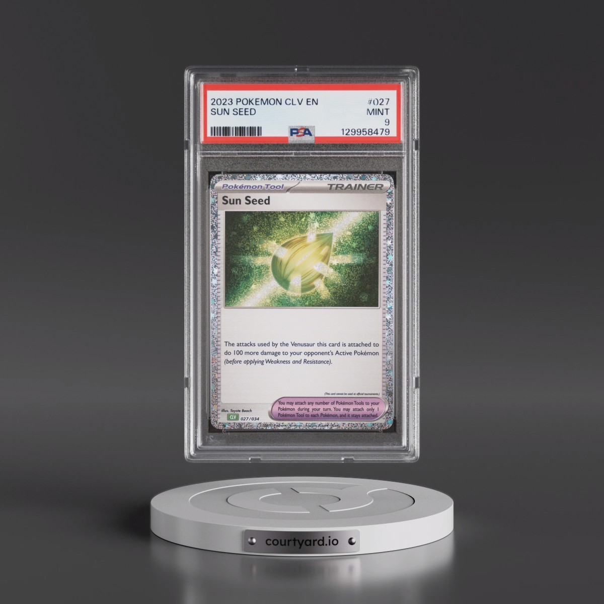 2023 Pokémon CLV-Trading Card Game Classic Venusaur & Lugia EX Deck #027 Sun Seed (PSA 9 MINT)