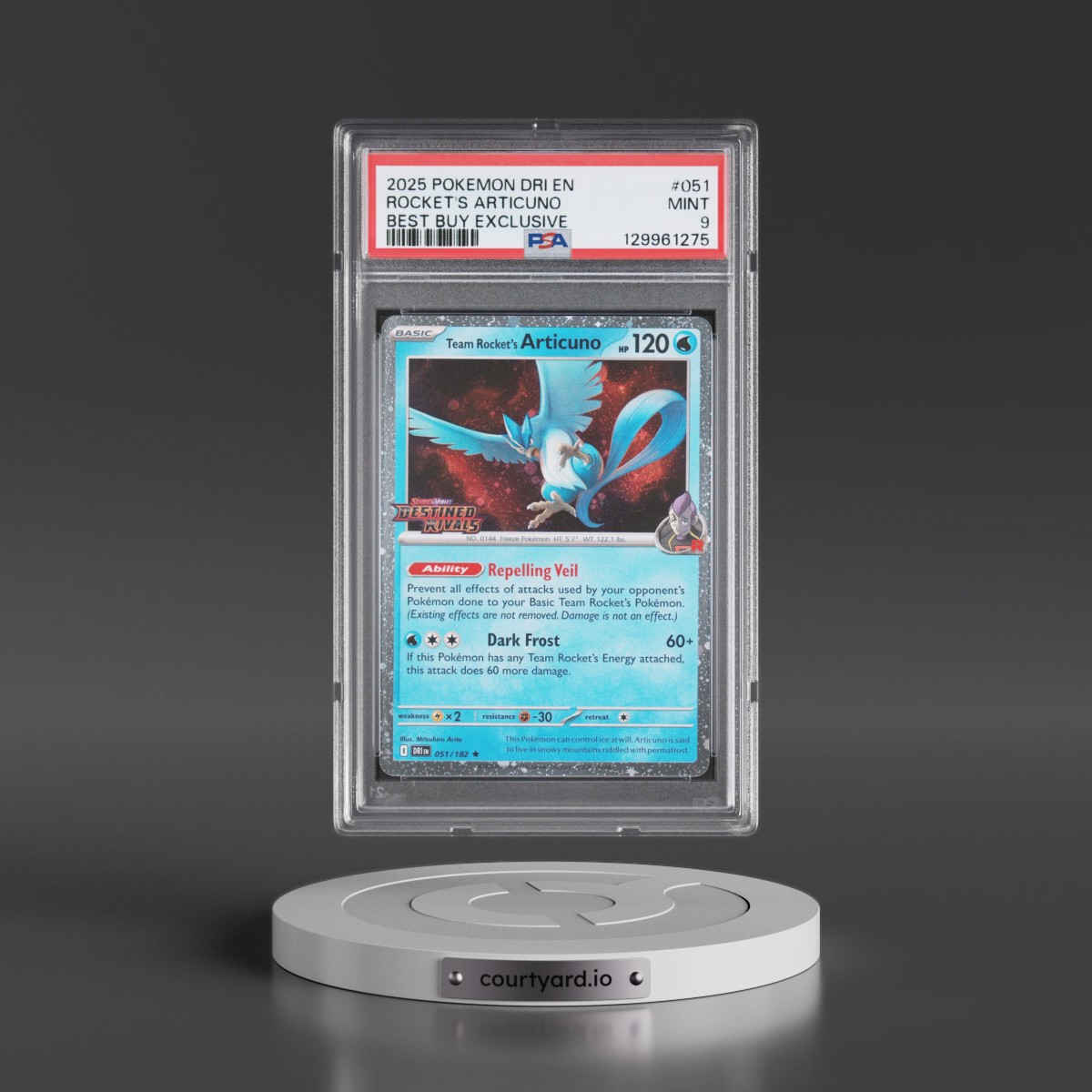 2025 Pokémon Dri EN-Destined Rivals #051 Team Rocket's Articuno - Best Buy Exclusive (PSA 9 MINT)