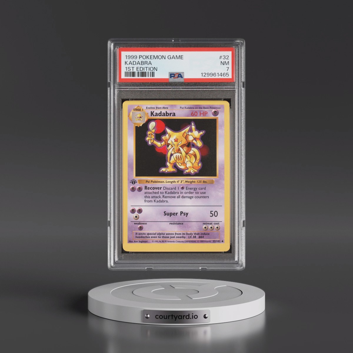 1999 Pokémon Game Kadabra - 1st Edition #32 PSA 7