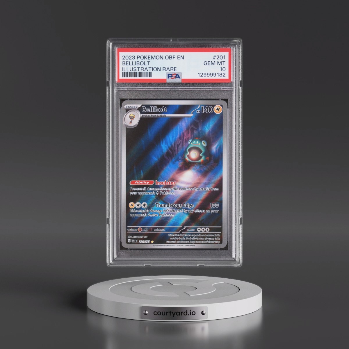 2023 Pokémon Obf EN-Obsidian Flames #201 Bellibolt - Illustration Rare (PSA 10 GEM MINT)