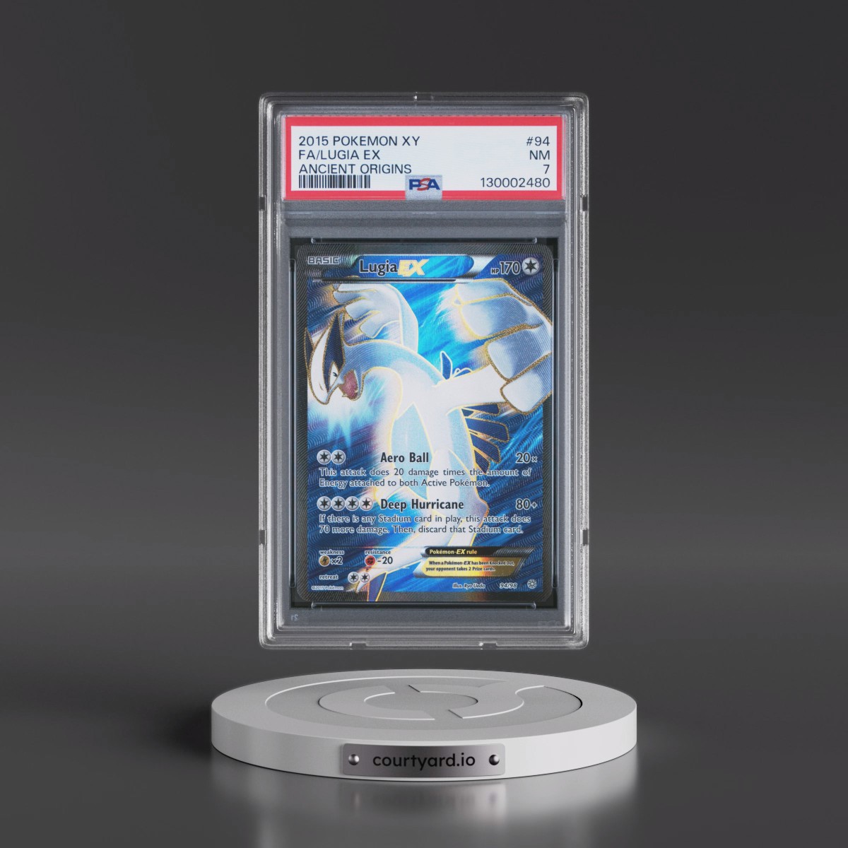 2015 Pokémon XY Ancient Origins #94 Lugia EX - Holo Full Art (PSA 7 NM)
