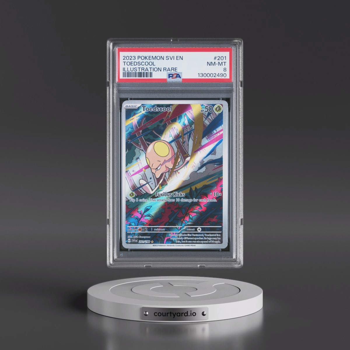 2023 Pokémon Svi EN-Scarlet & Violet #201 Toedscool - Illustration Rare (PSA 8 NM-MT)