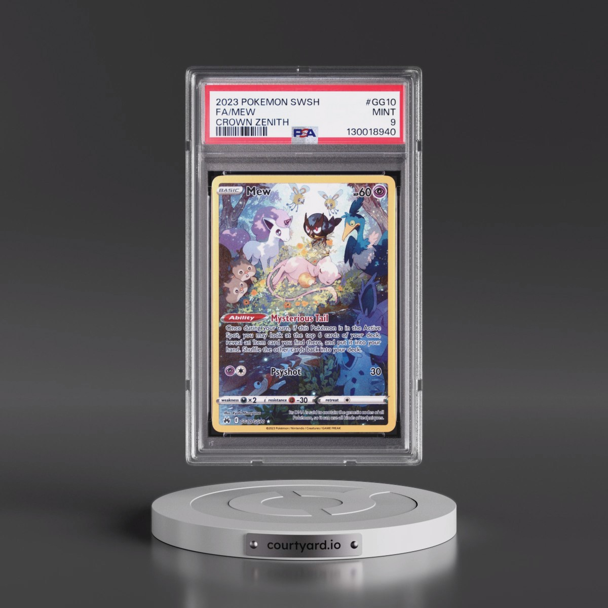 2023 Pokémon Sword and Shield Crown Zenith #GG10 Mew - Full Art (PSA 9 MINT)