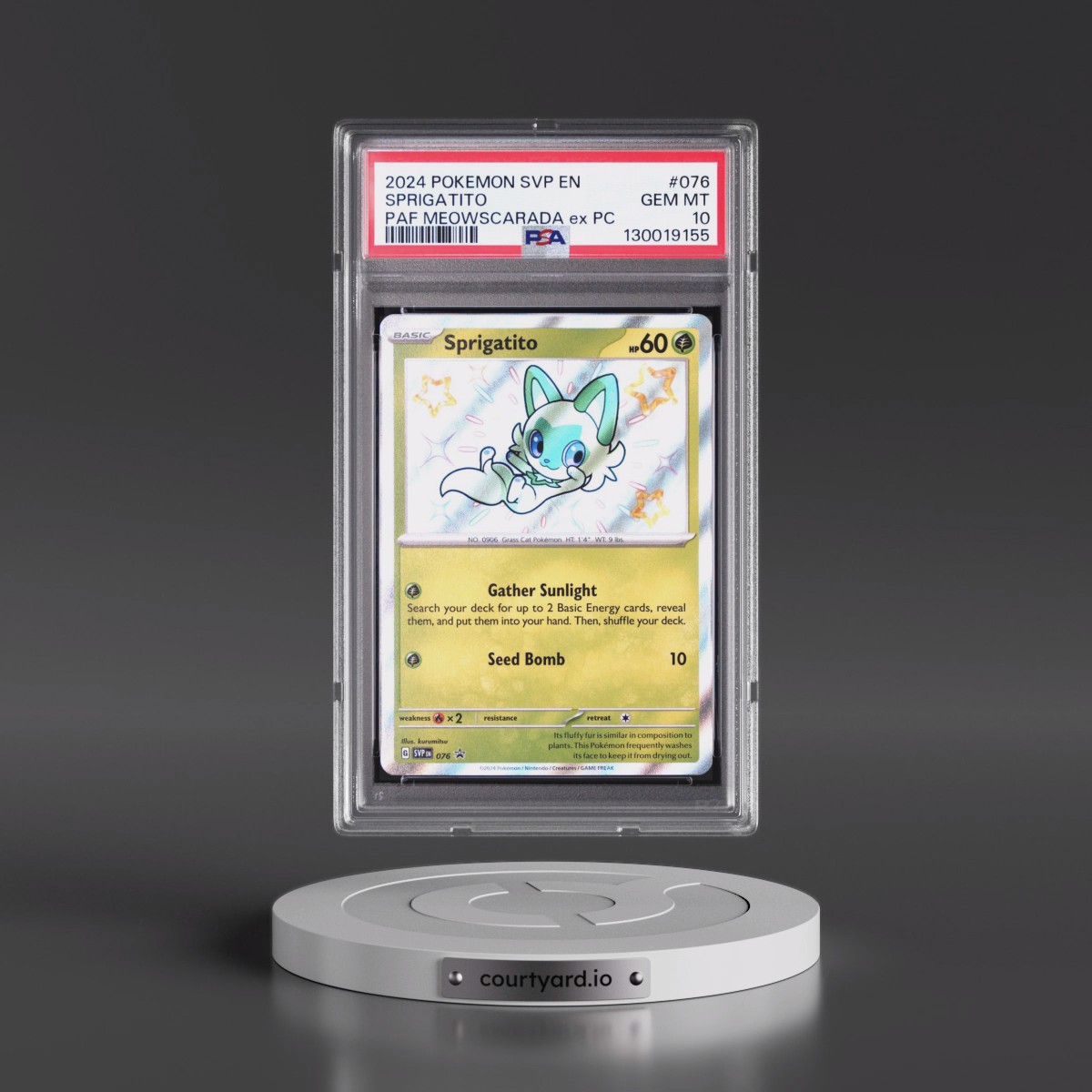 2024 Pokémon Svp EN-SV Black Star Promo #076 Sprigatito - Paldean Fates Meowscarada EX Premium Collection (PSA 10 GEM MINT)