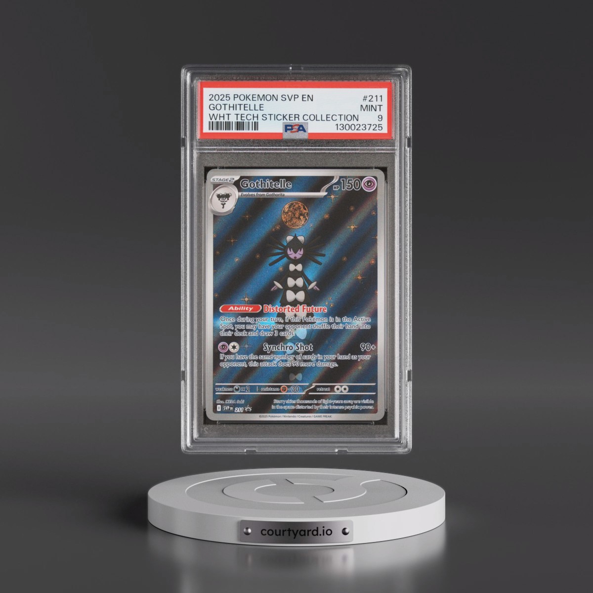 2025 Pokémon Svp EN-SV Black Star Promo #211 Gothitelle - White Flare Tech Sticker Collection (PSA 9 MINT)