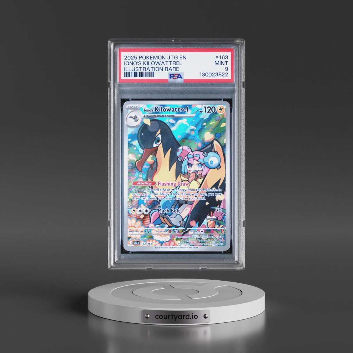 2025 Pokémon Jtg EN-Journey Together #163 Iono's Kilowattrel - Illustration Rare (PSA 9 MINT)