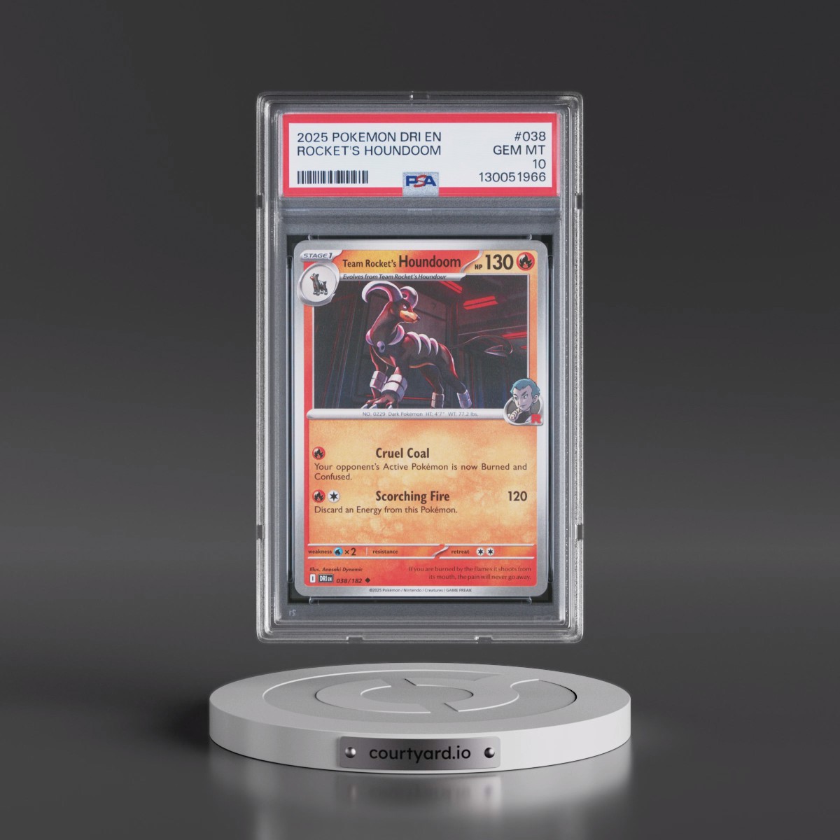 2025 Pokémon Dri EN-Destined Rivals #038 Team Rocket's Houndoom (PSA 10 GEM MINT)