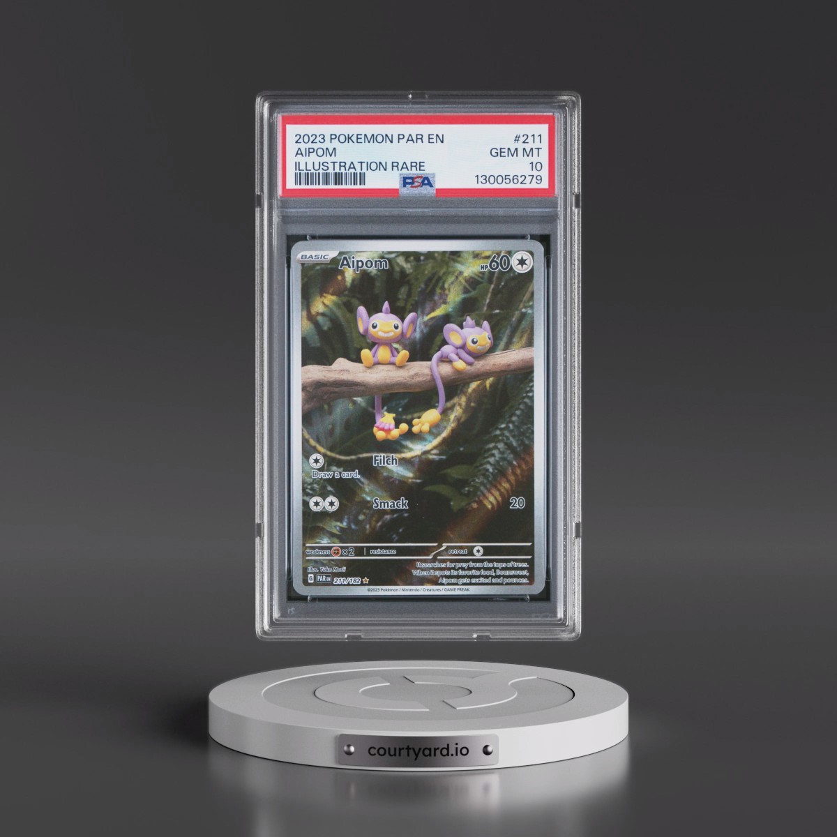 2023 Pokémon Par EN-Paradox Rift #211 Aipom - Illustration Rare (PSA 10 GEM MINT)