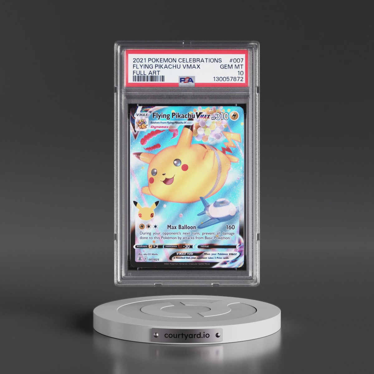 2021 Pokémon Celebrations #007 Flying Pikachu Vmax - Full Art (PSA 10 GEM MINT)