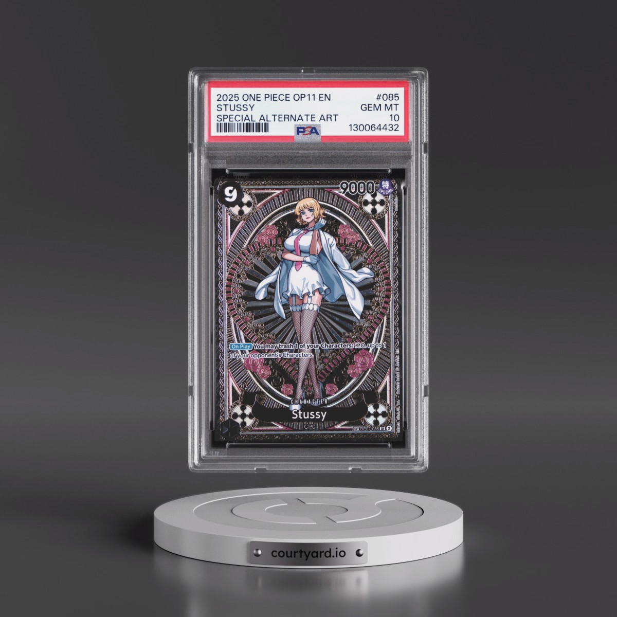 2025 One Piece OP11-A Fist of Divine Speed #085 Stussy - Special Alternate Art (PSA 10 GEM MINT)