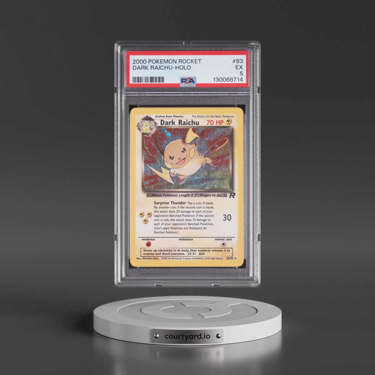 2000 Pokémon Rocket #83 Dark Raichu - Holo (PSA 5 EX)
