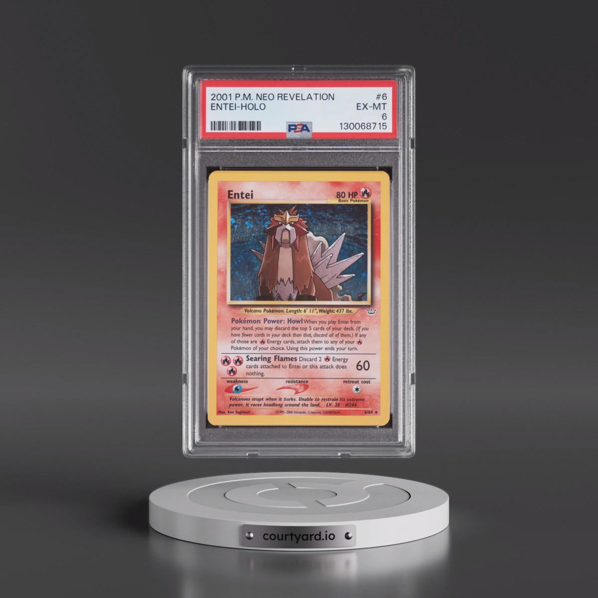 2001 Pokémon Neo Revelation #6 Entei - Holo (PSA 6 EX-MT)