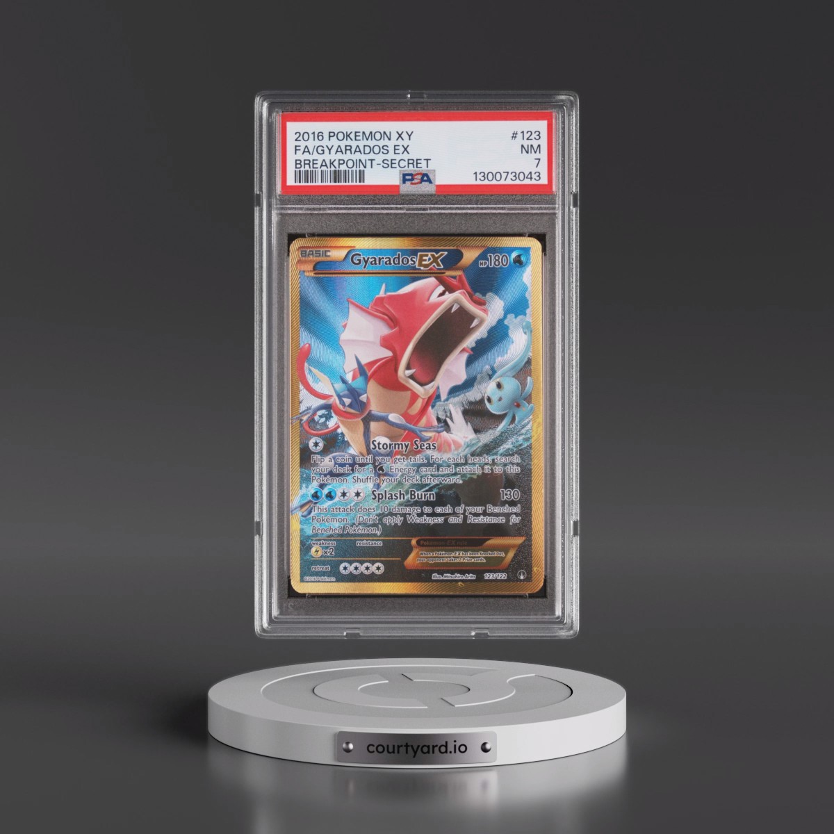 2016 Pokémon XY Breakpoint #123 Gyarados EX - Holo Full Art Secret (PSA 7 NM)