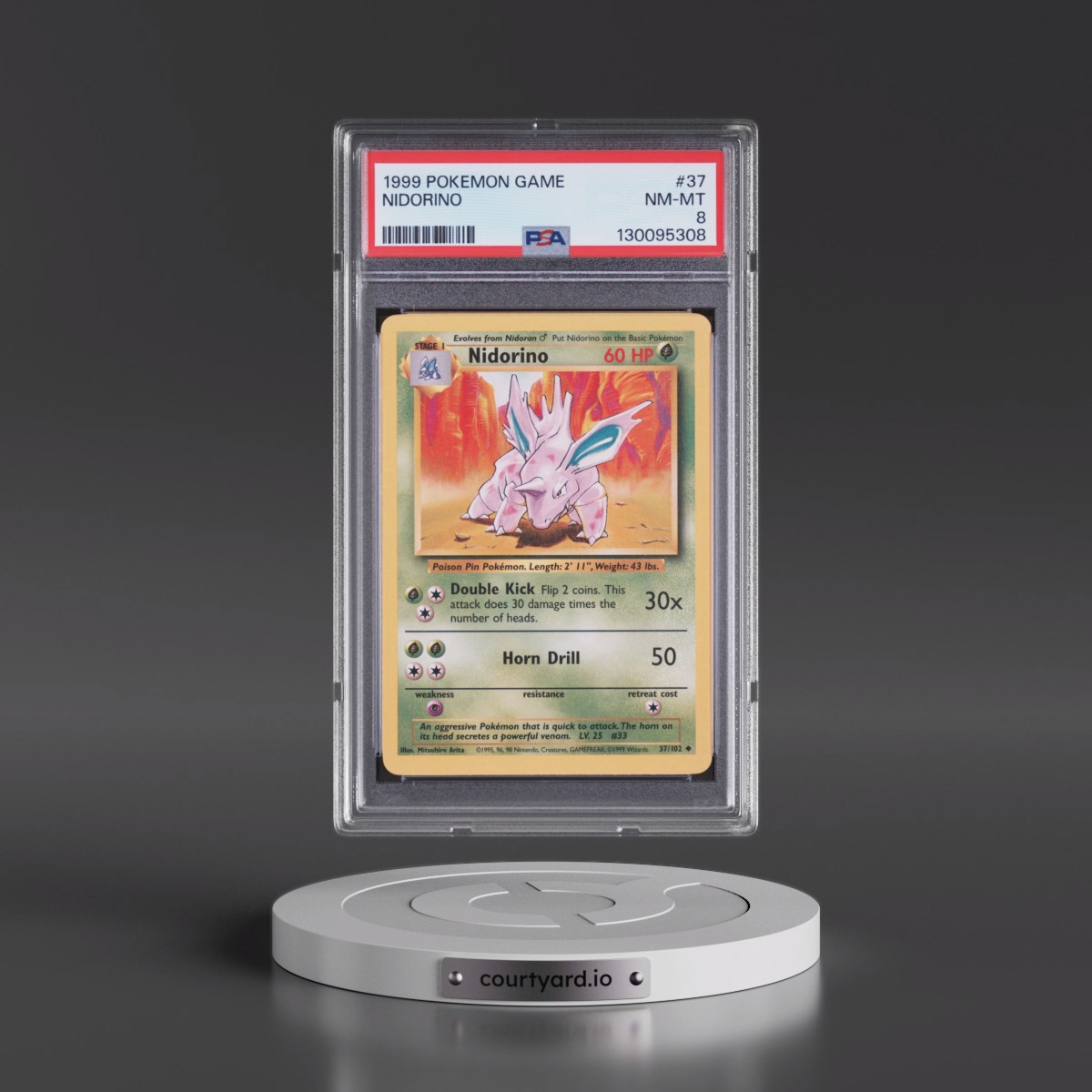 1999 Pokémon Game Nidorino #37 PSA 8