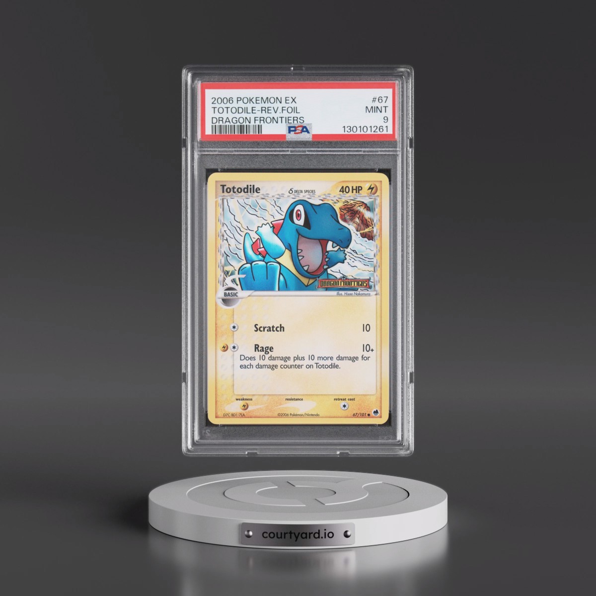 2006 Pokémon EX Dragon Frontiers #67 Totodile - Reverse Foil (PSA 9 MINT)