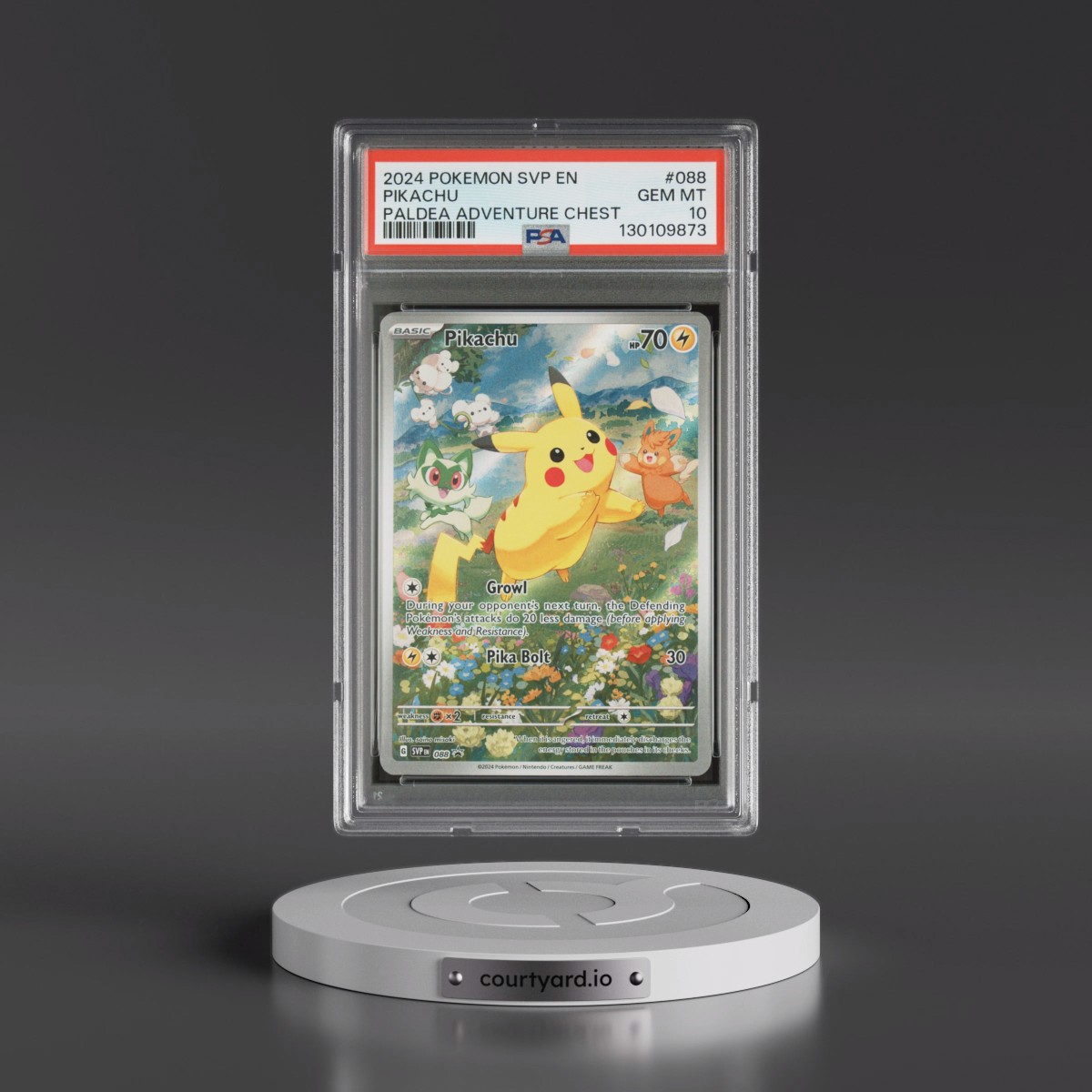 2024 Pokémon Svp EN-SV Black Star Promo #088 Pikachu - Paldea Adventure Chest (PSA 10 GEM MINT)