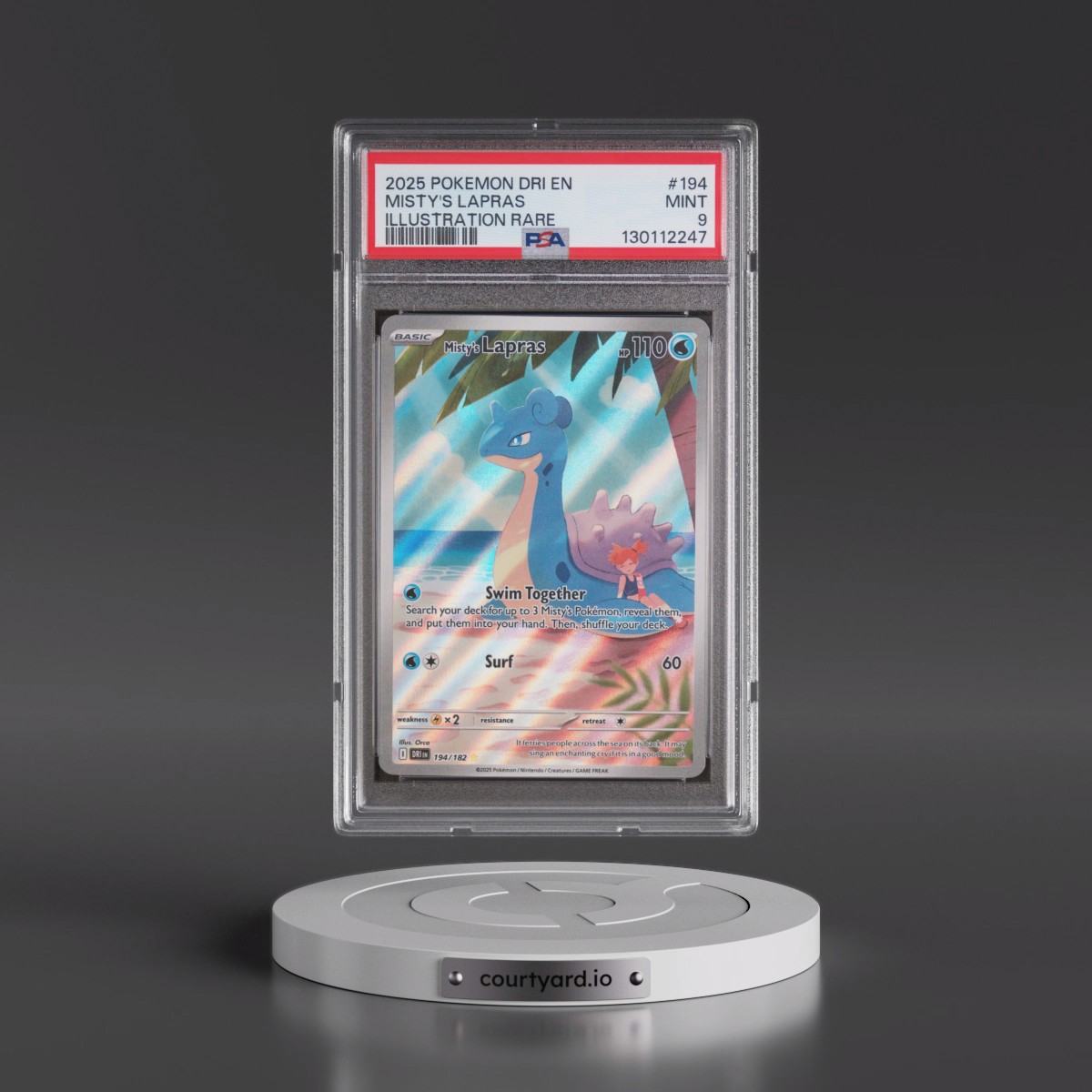 2025 Pokémon Dri EN-Destined Rivals #194 Misty's Lapras - Illustration Rare (PSA 9 MINT)