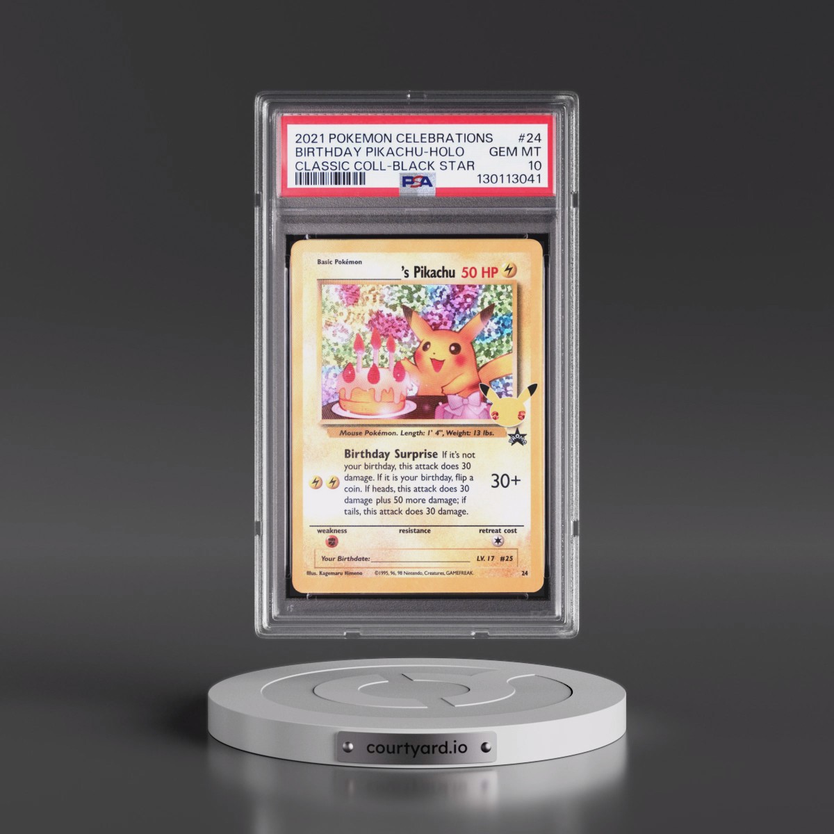 2021 Pokémon Celebrations Classic Collection #24 Birthday Pikachu - Holo (PSA 10 GEM MINT)
