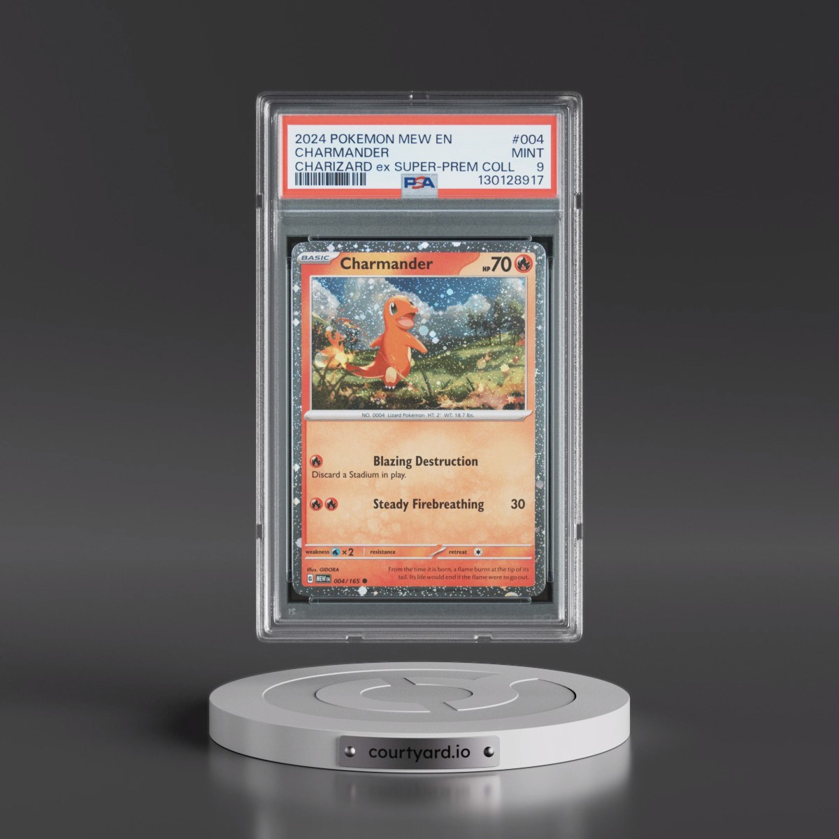 2024 Pokémon Mew EN-151 #004 Charmander - Charizard EX Super-Premium Collection (PSA 9 MINT)
