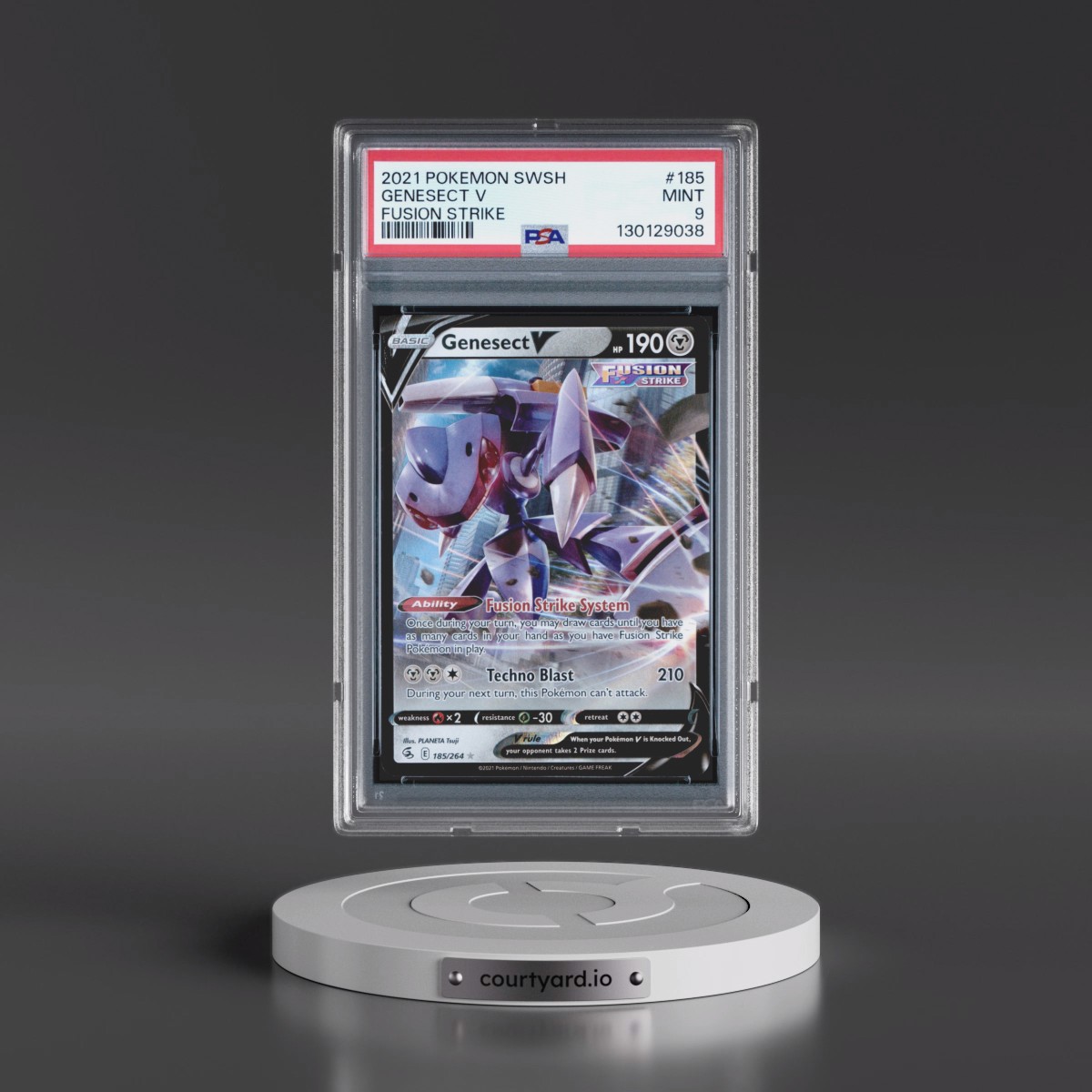 2021 Pokémon Sword & Shield Fusion Strike #185 Genesect V - Holo (PSA 9 MINT)