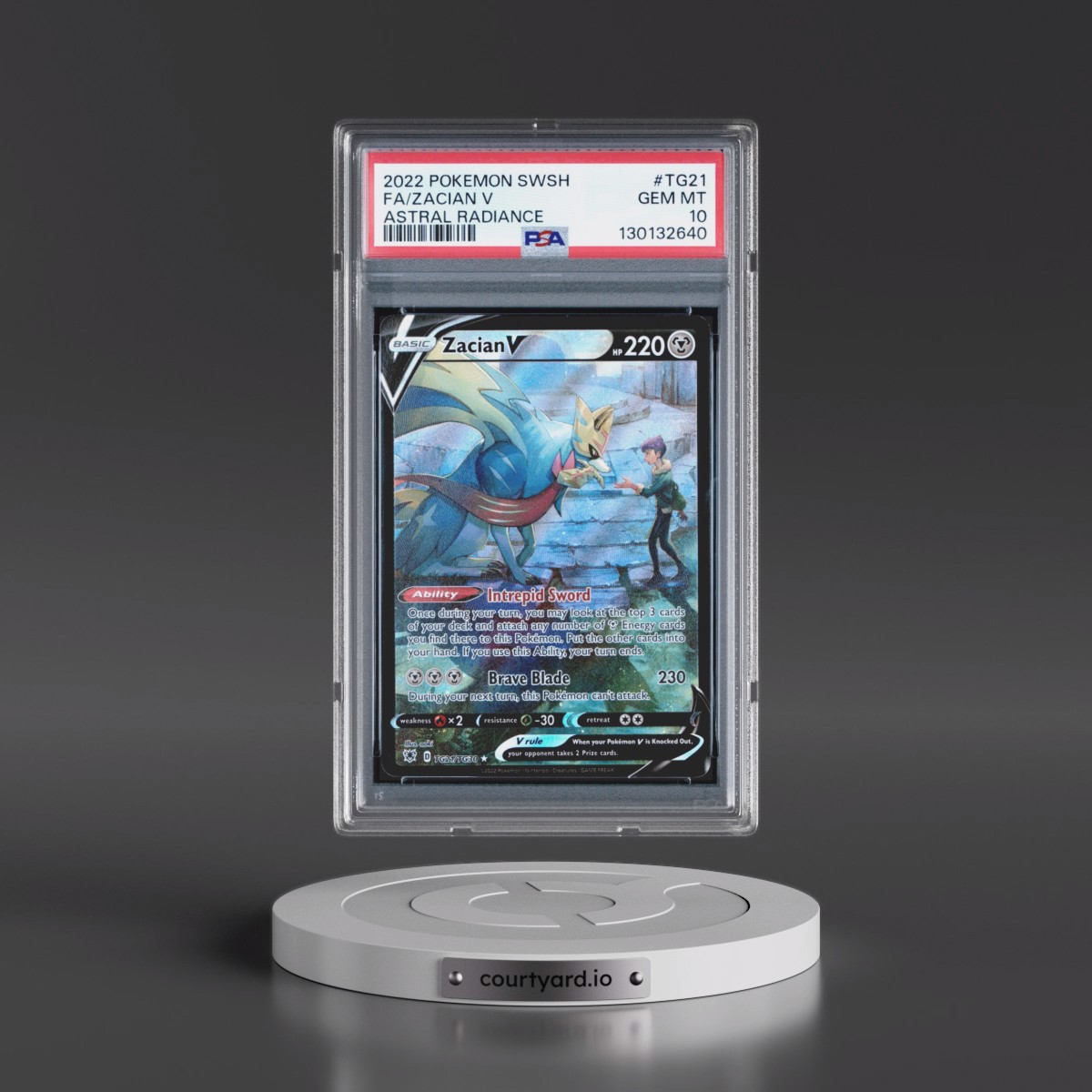 2022 Pokémon Sword & Shield Astral Radiance #TG21 Zacian V - Holo Full Art (PSA 10 GEM MINT)