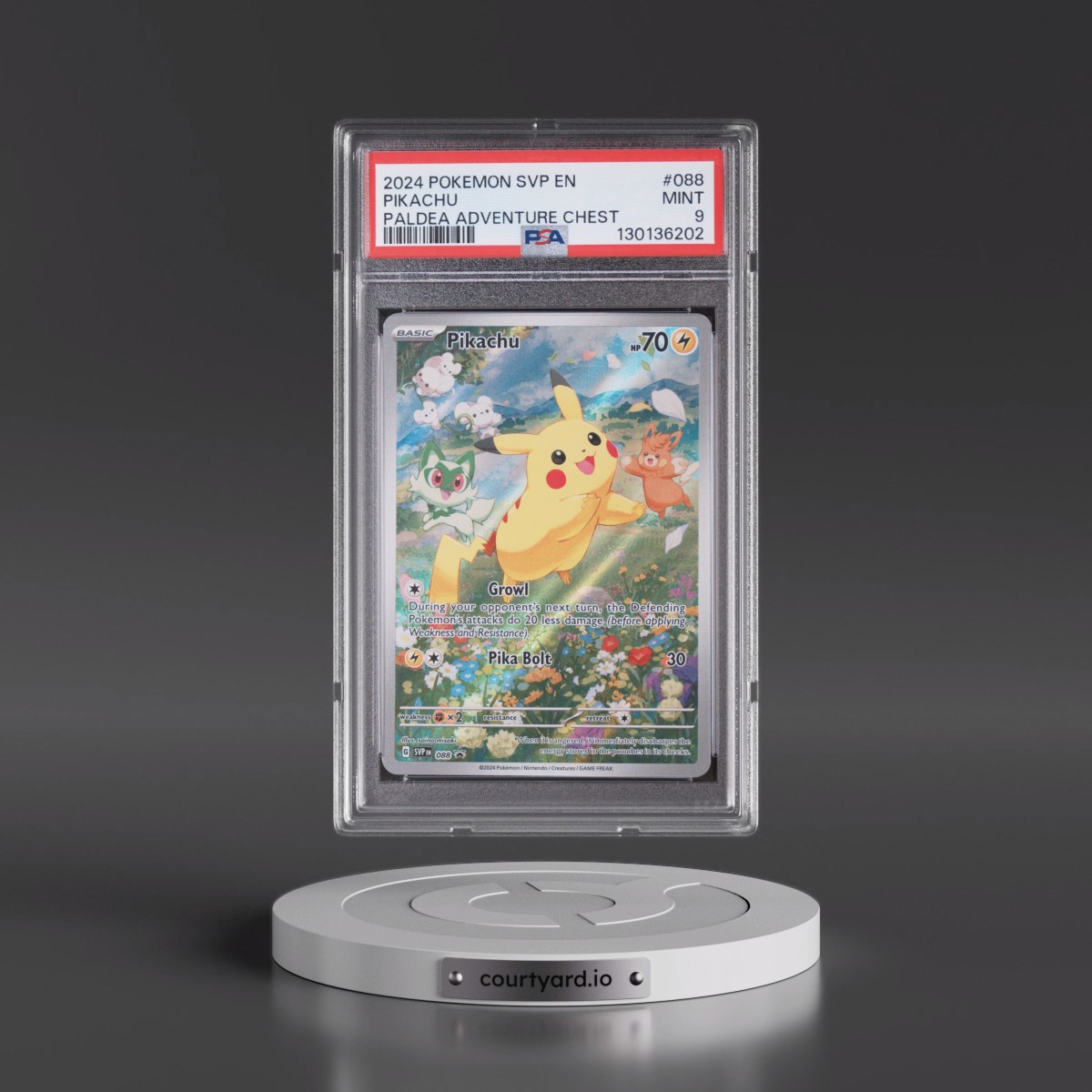 2024 Pokémon Svp EN-SV Black Star Promo #088 Pikachu - Paldea Adventure Chest (PSA 9 MINT)