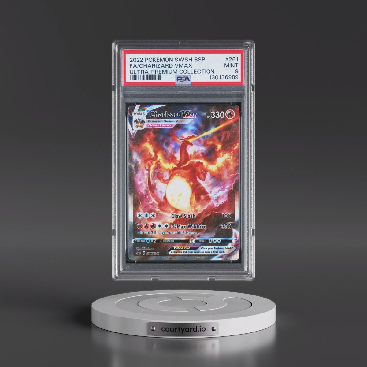 2022 Pokémon Swsh Black Star Promo #261 Charizard Vmax - Full Art Sword & Shield Ultra-Premium Collection-Charizard (PSA 9 MINT)