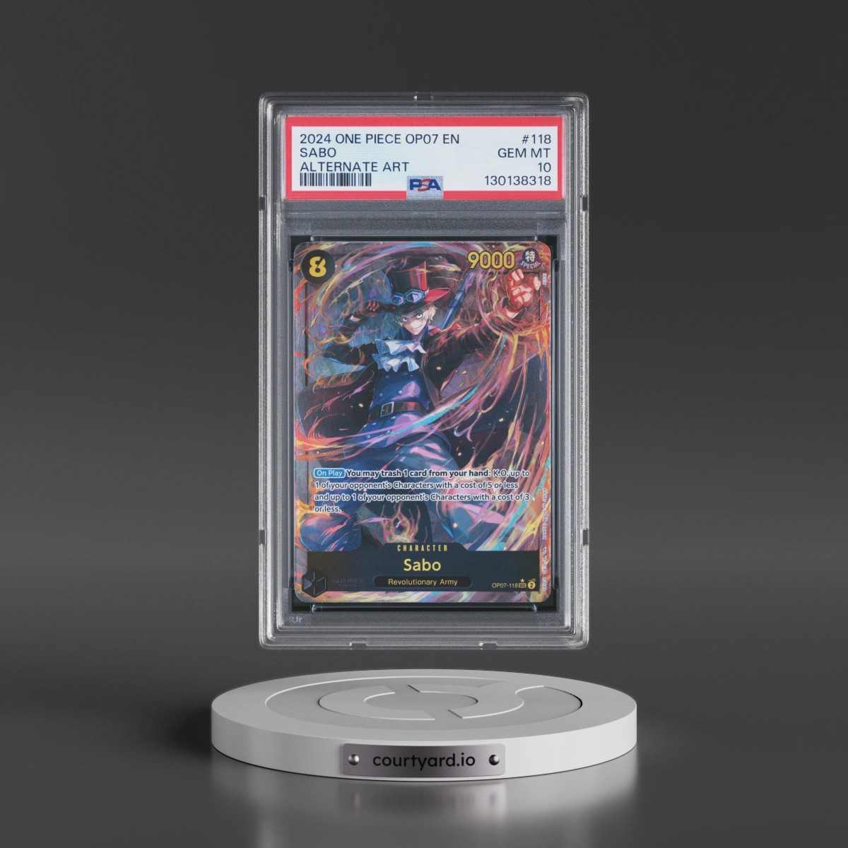 2024 One Piece OP07-500 Years in the Future #118 Sabo - Alternate Art (PSA 10 GEM MINT)