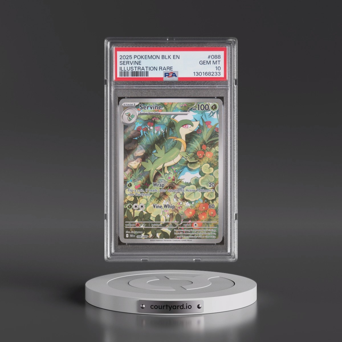 2025 Pokémon Blk EN-Black Bolt #088 Servine - Illustration Rare (PSA 10 GEM MINT)