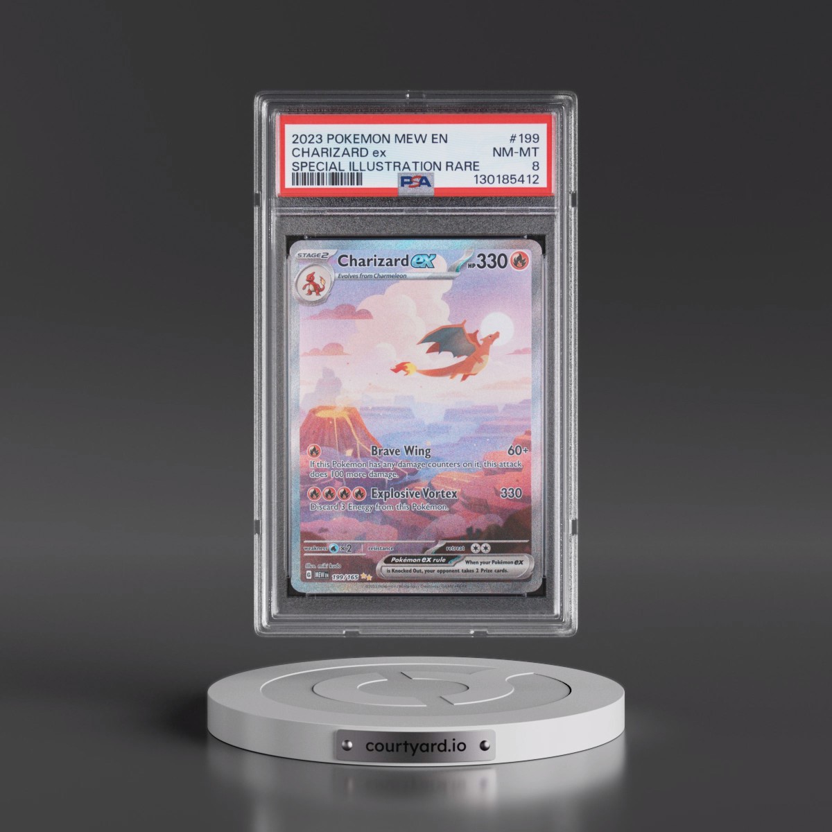 2023 Pokémon Mew EN-151 #199 Charizard EX - Holo Special Illustration Rare (PSA 8 NM-MT)