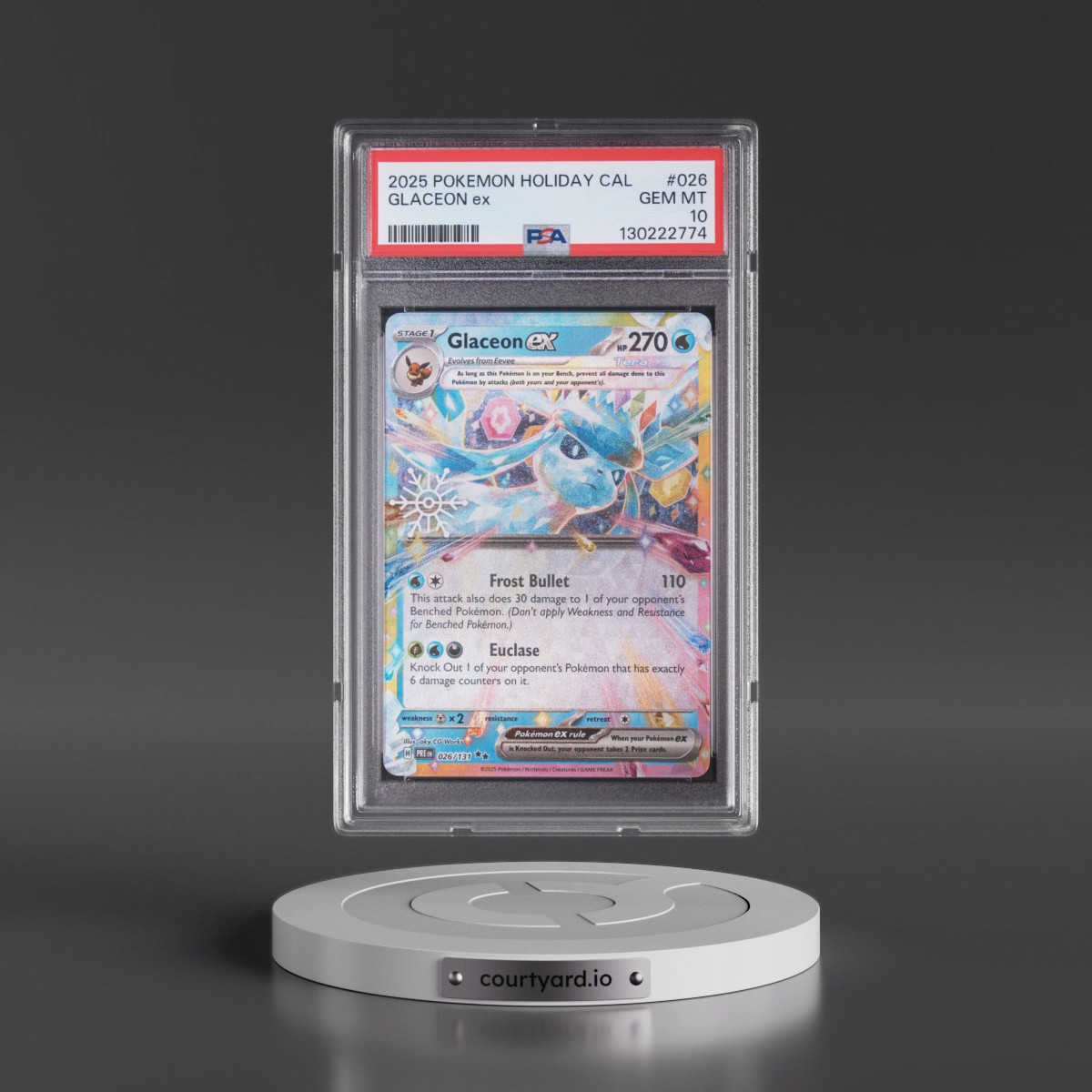 2025 Pokémon Holiday Calendar #026 Glaceon EX - Holo (PSA 10 GEM MINT)