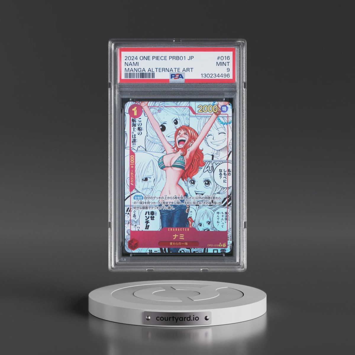 2024 One Piece Japanese Premium Booster -One Piece Card the Best #016 Nami - Manga Alternate Art (PSA 9 MINT)