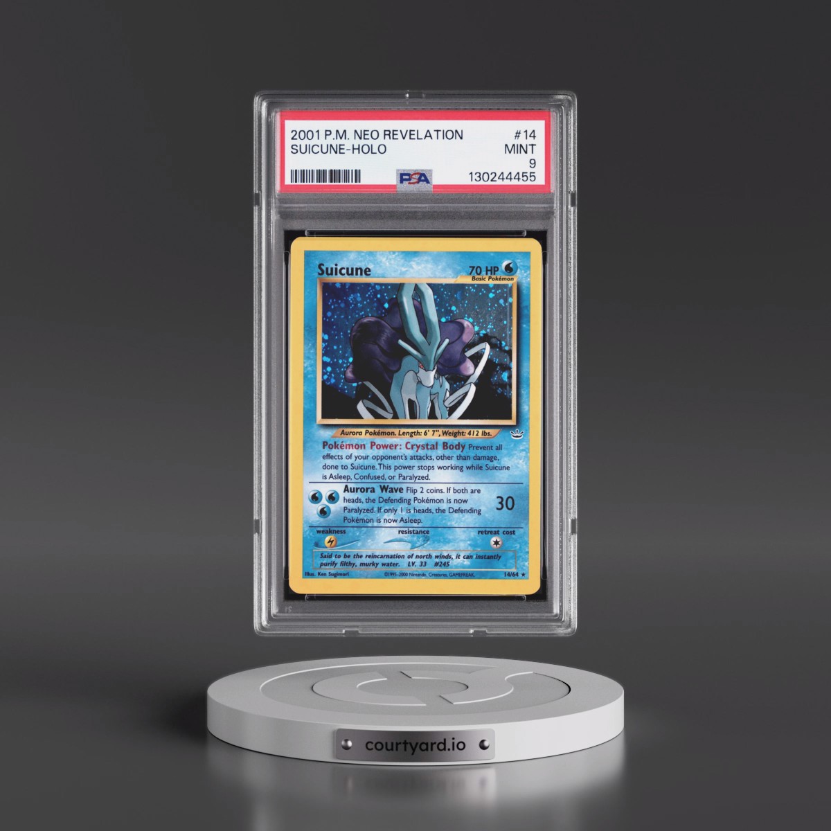 2001 Pokémon Neo Revelation #14 Suicune - Holo (PSA 9 MINT)