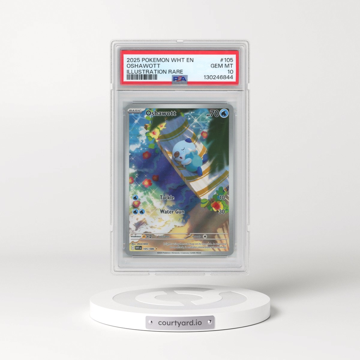 2025 Pokémon Wht EN-White Flare #105 Oshawott - Illustration Rare (PSA 10 GEM MINT)