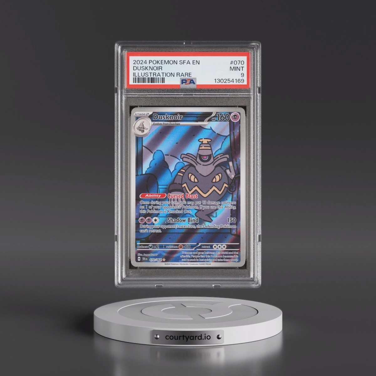 2024 Pokémon Sfa EN-Shrouded Fable #070 Dusknoir - Illustration Rare (PSA 9 MINT)