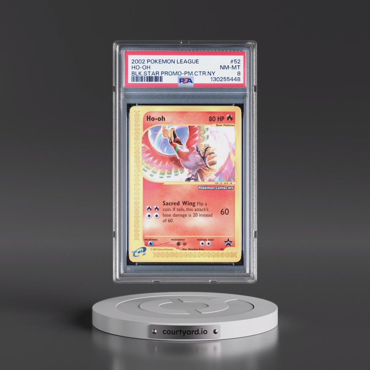 2002 Pokémon League Promo Black Star #52 HO-Oh - Pokemon Center NY (PSA 8 NM-MT)