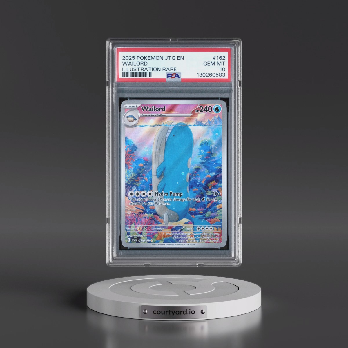 2025 Pokémon Jtg EN-Journey Together #162 Wailord - Illustration Rare (PSA 10 GEM MINT)