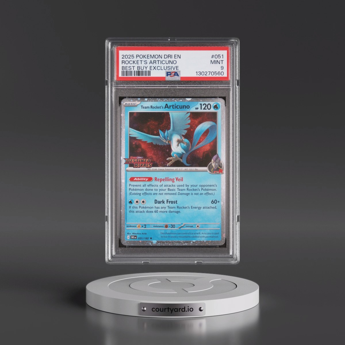 2025 Pokémon Dri EN-Destined Rivals #051 Team Rocket's Articuno - Best Buy Exclusive (PSA 9 MINT)